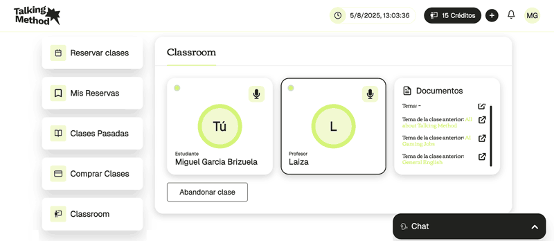 Entra a tu clase de Talking Method